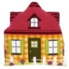 DH Kussen+kussenrug Geel huis