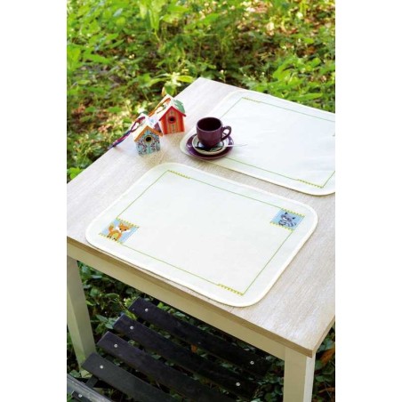 DH Placemat 2st.plastiek Vos+wasbeer