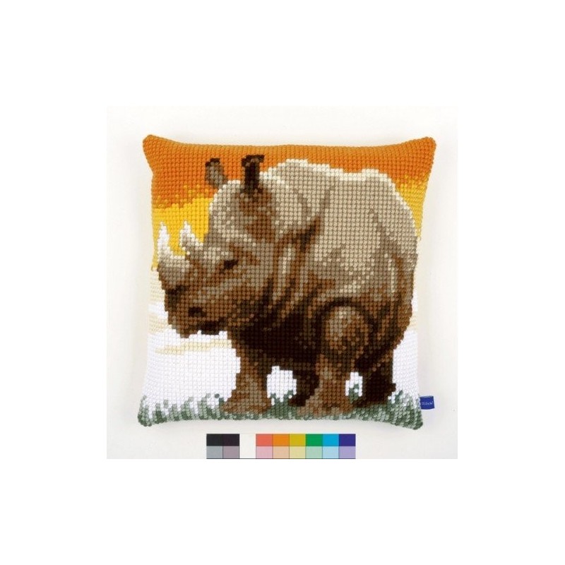 Kruissteekkussen Afrikaanse neushoorn
