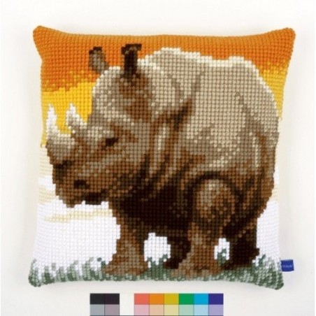 Kruissteekkussen Afrikaanse neushoorn