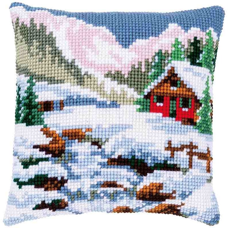 Kruissteekkussen Winterlandschap