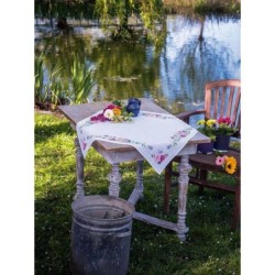 Thee-nap Telpatroon  Klassieke bloemen en vlinders