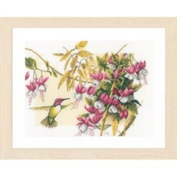 DH Kolibri met fuhsia's telstof 38x30