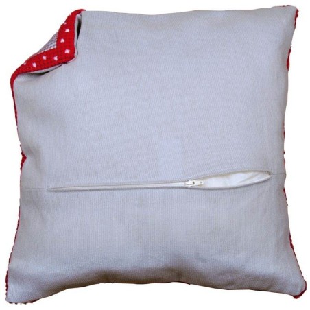 Kussenrug met rits grijs   45x45cm