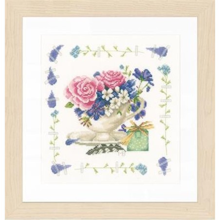 Telpakket Boeket met rozen 27x28cm