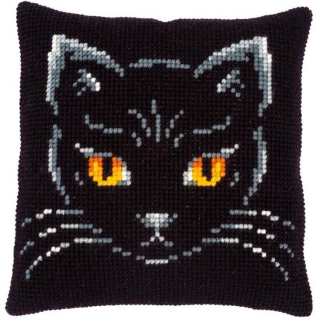 Kruissteekkussen  Zwarte kat