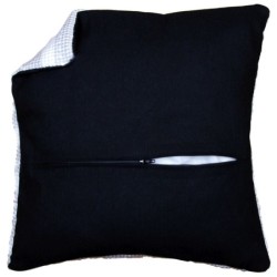 Kussenrug met rits zwart   45x45cm