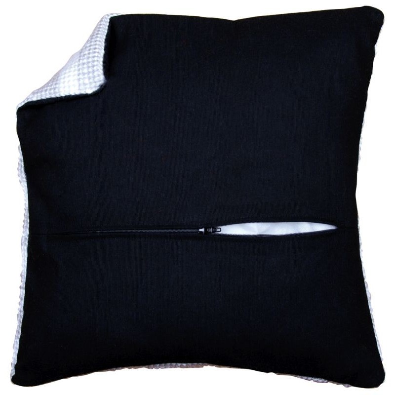 Kussenrug met rits zwart   45x45cm