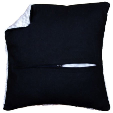 Kussenrug met rits zwart   45x45cm