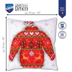 Kruissteekkussen Kersttrui
