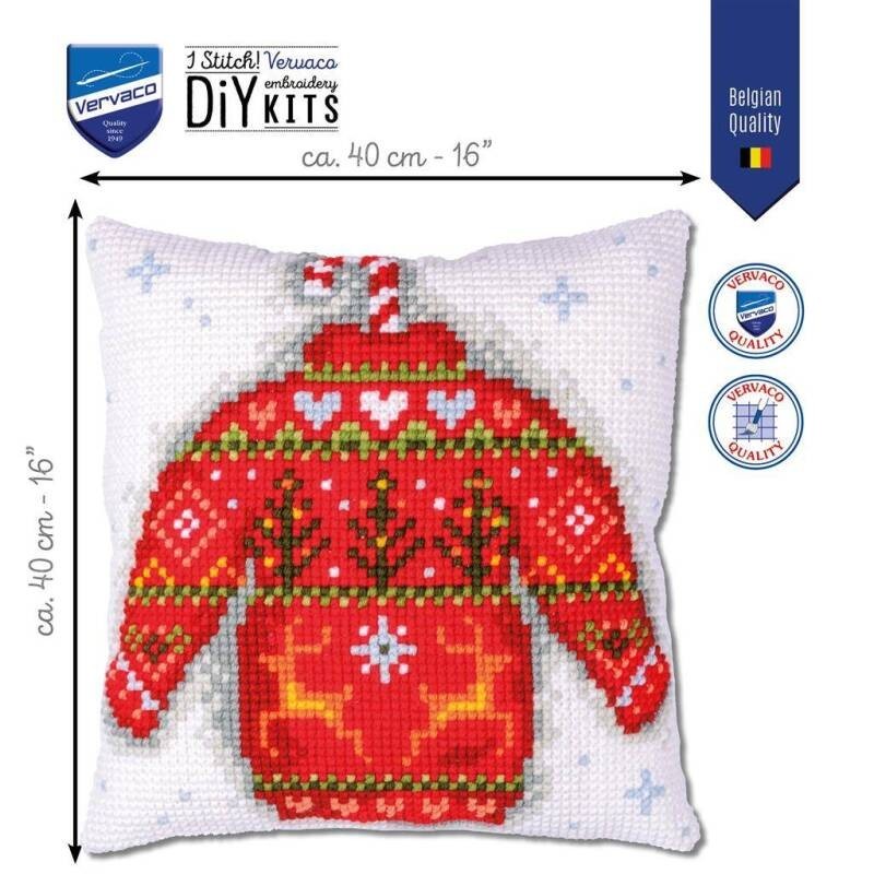 Kruissteekkussen Kersttrui