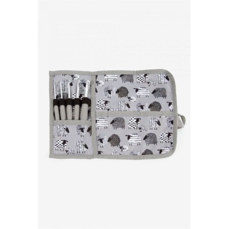 Haaknaaldenhouder schaapjes+5 haakpennen GREY