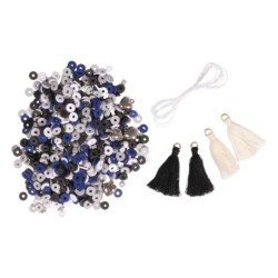 Heishi kralen set van polymeerklei, jeans-blauw, M
