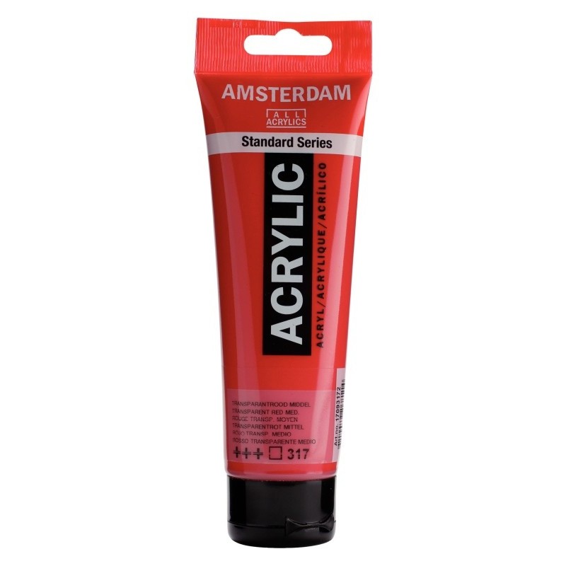 Amsterdam Acrylverf 120 ml Transparantrood Middel