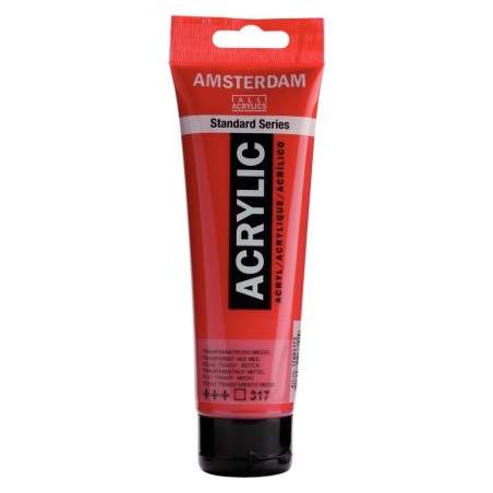 Amsterdam Acrylverf 120 ml Transparantrood Middel