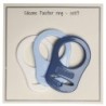 Pacifier ring - silicone-set/3st-H48xW32 mm/bl-wit