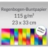 REGENBOOGPAPIER 115G.23x33CM,10BL.GESORTEERD