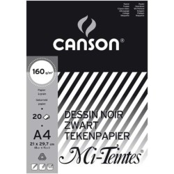 Tekenblok Canson A4 zwart 160gr  20vellen