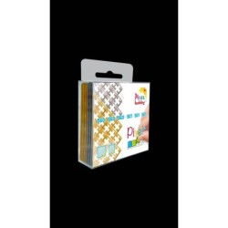 Pixelmatjes 6 stuks n kleur verpakt - Gold/Silve