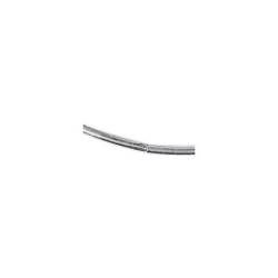 Rubber-collier 42cm zwart+zilver 2mm