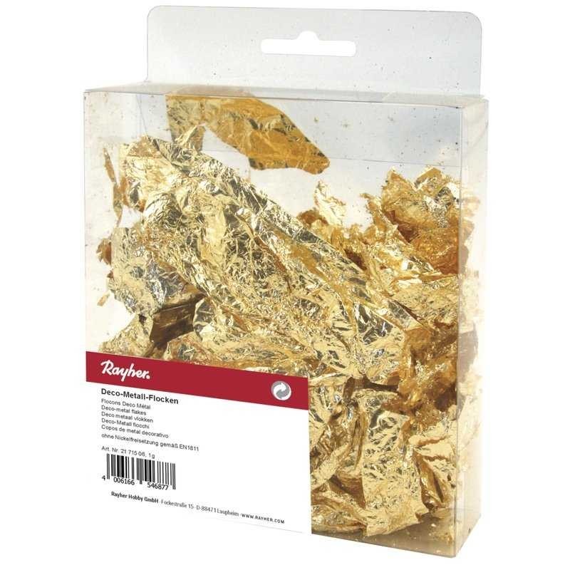 Deco-metaal vlokken /1gr./goud