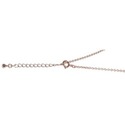 Metaal schakelketting m. sluiting, 2mm  rosgoud
