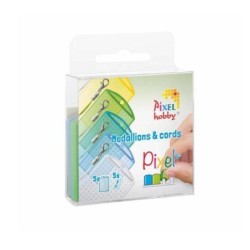 Pixelhobby Set van 5 medaillions &  5 color cords