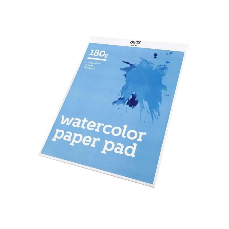 Aquarelblok, A3, 297x420 mm, 180 gr, wit, 20 vel