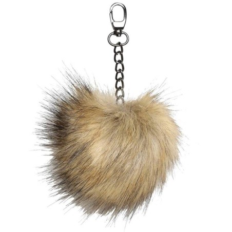 Pompon naturel met ketting