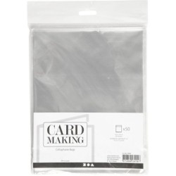 Cellofaanzakjes voor kaarten H 16 cm, 30 my / 50st
