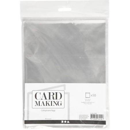 Cellofaanzakjes voor kaarten H 16 cm, 30 my / 50st