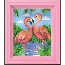 pixel pakket met 20 matjes/flamingo's met struiken