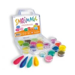 Sablimage koffer gekleurd zand / 22 potjes