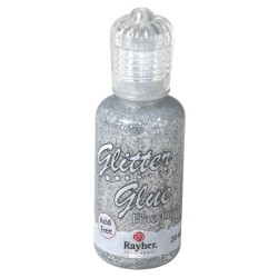 Glitter Glue zilver         20ml