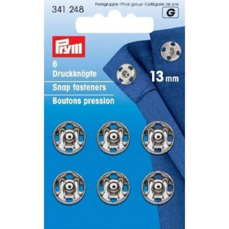 Prymdrukknoppen13mm6st.zilver341248