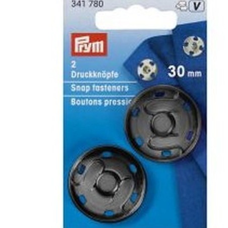 Drukknoop gunmetal zwart 30mm      p/st.