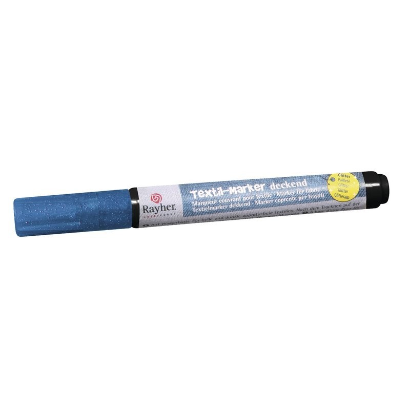 Textielmarker glitter dekkend d.blau
