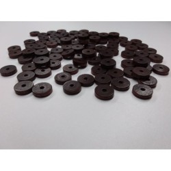 Houten kraal discus rond 14mm 100st. donkerbruin