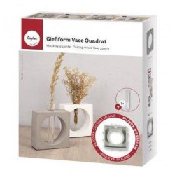 Silicone gietmal vaas vierkant met cirkel