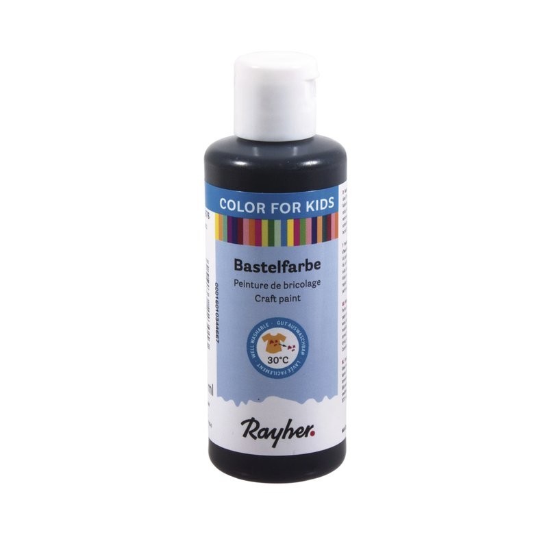 Kinderknutselverf zwart 80 ml