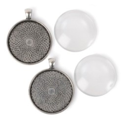 ROUND 2/PK-PENDANT W/GLASS COVR