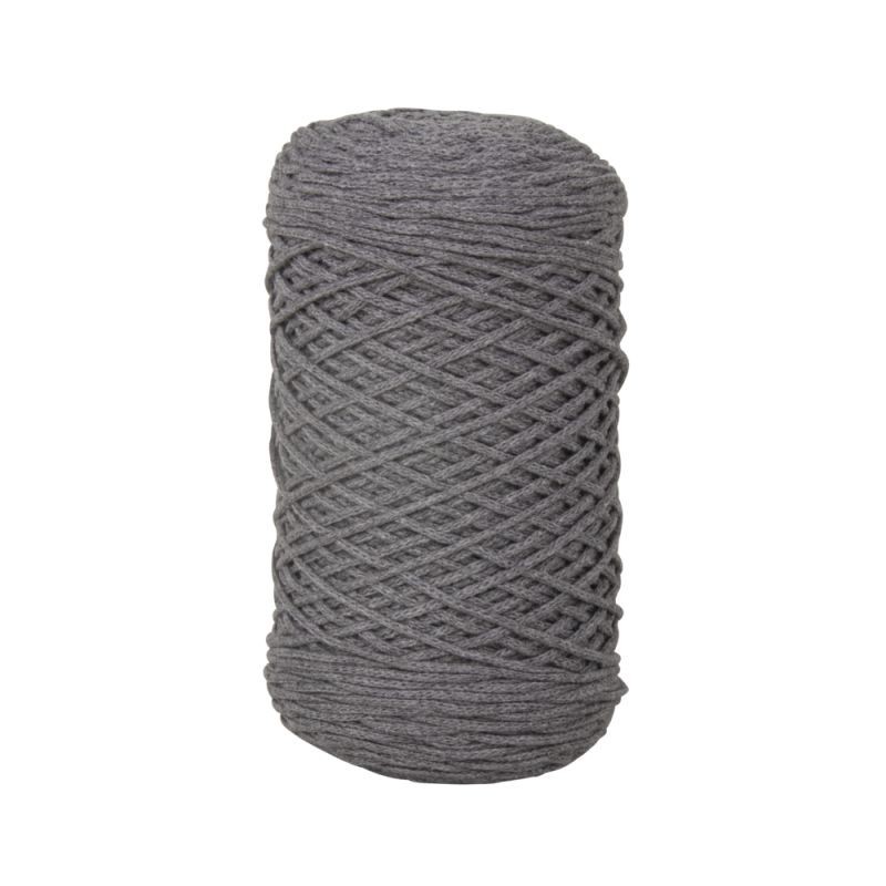 Braidy recycle garen, gevlochten, 2mm  steengrijs