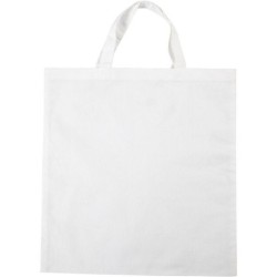 Shopping tas wit met hengsels 38 x 42 cm