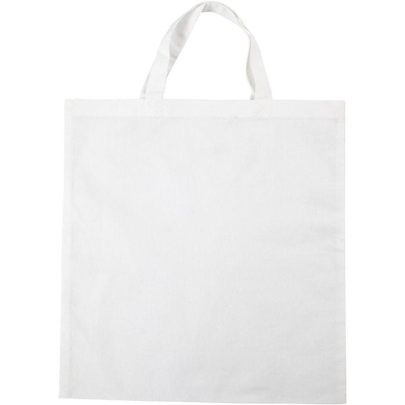Shopping tas wit met hengsels 38 x 42 cm
