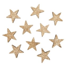 Strooihoutjes Sterren, 3cm  kasjmir goud