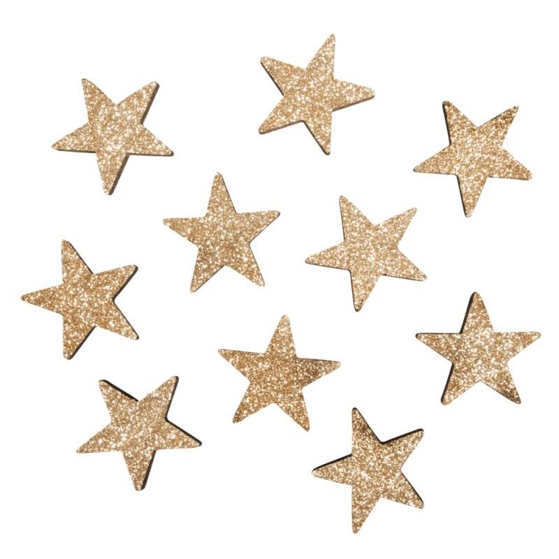Strooihoutjes Sterren, 3cm  kasjmir goud