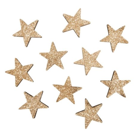 Strooihoutjes Sterren, 3cm  kasjmir goud