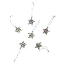 Kristalhanger ster, 2,8cm  zilver
