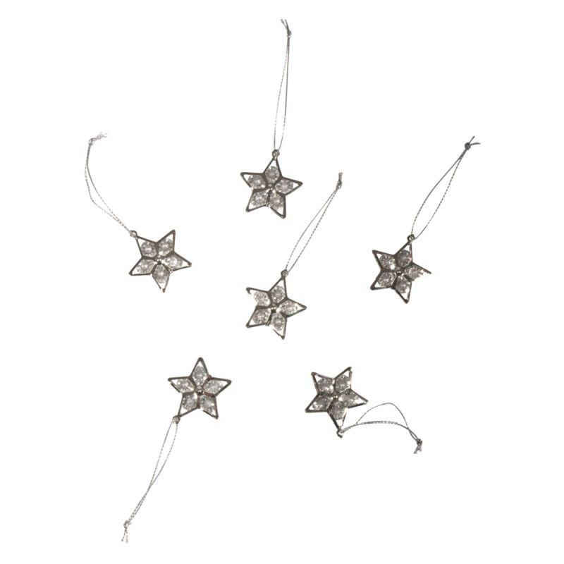 Kristalhanger ster, 2,8cm  zilver