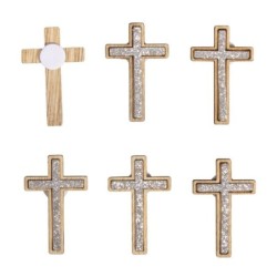 Strooihoutjes Kruis zilver